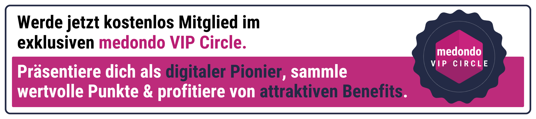 Medondo VIP Circle Banner Website Slide NEU